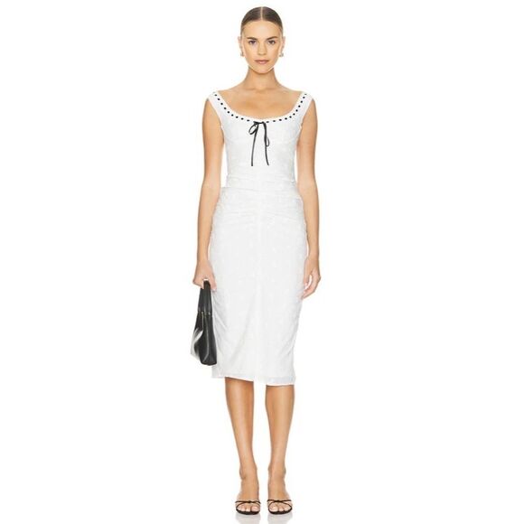 NWT MAJORELLE Carmen Midi Dress in White - Picture 1 of 4